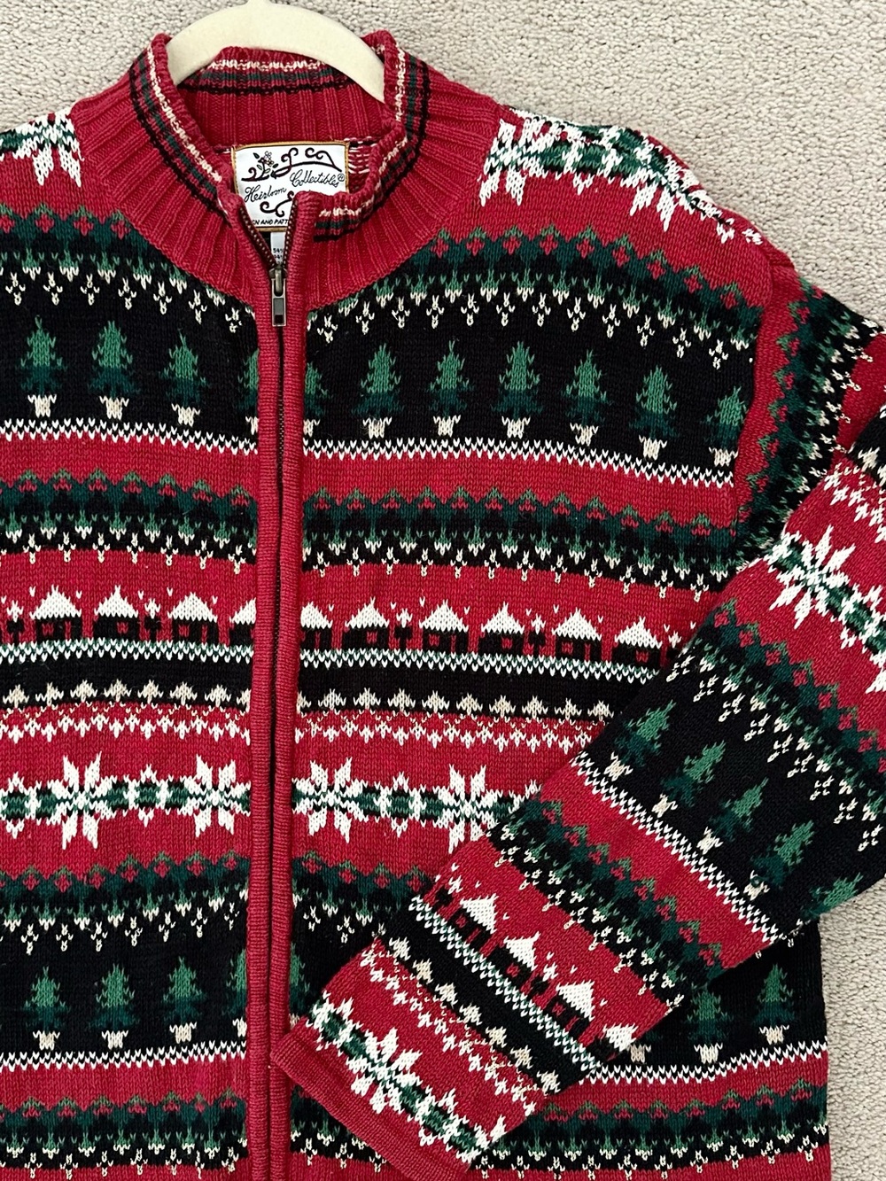 Vintage Heirloom Collectibles Fair Isle Holiday Christmas Sweater Subtle Shimmer